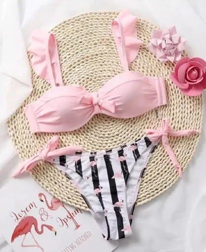 Bikini Mujer Bikini Flamenco Traje De Ba o Mujer 2 Piezas
