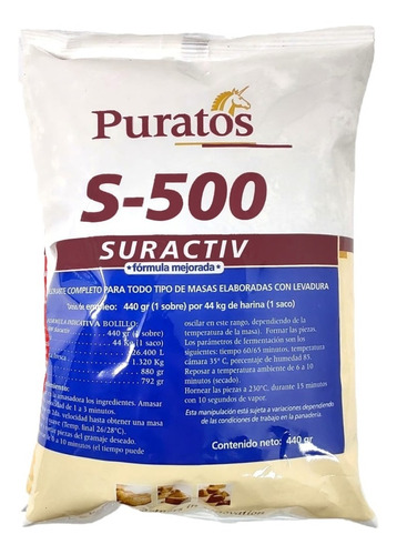 Mejorante Para Pan Blanco Puratos S-500 Suractiv 440 Gr