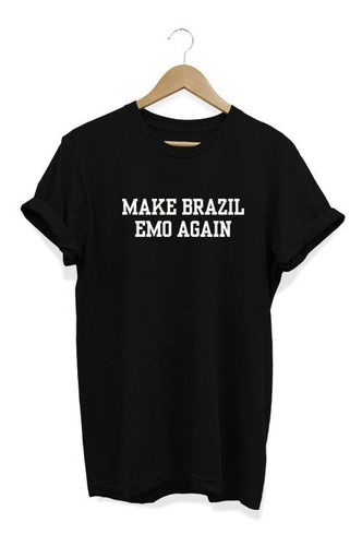 Camiseta Masculina Make Brazil Emo Again Faça O Brasil Emo !