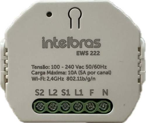 Terruptor Automação Casa 2 Pts Wi-fi Voz Ews 222 Telbras