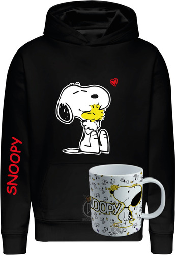Poleron Estampado Snoopy + Tazon - Peanuts - Rabanitos - Curioso - Estampaking