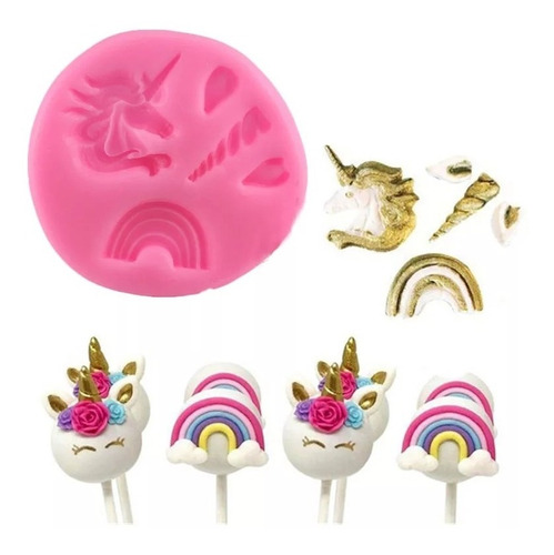 Set 3 Moldes Mini Unicornio Especial Para Cupcakes Alfajores