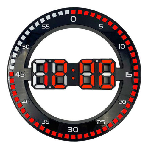 2pcs Led Reloj De Pared Digital Reloj Electrónico Redondo