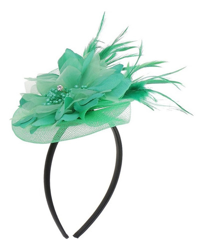 Flor Fascinator De Pluma Sombrero De Velo Novia Diadema