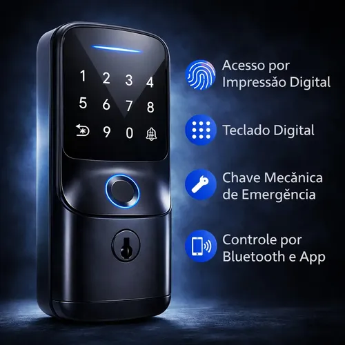 Fechadura Digital Biométrica Knup Ca615 Versão 2026 Com App Via