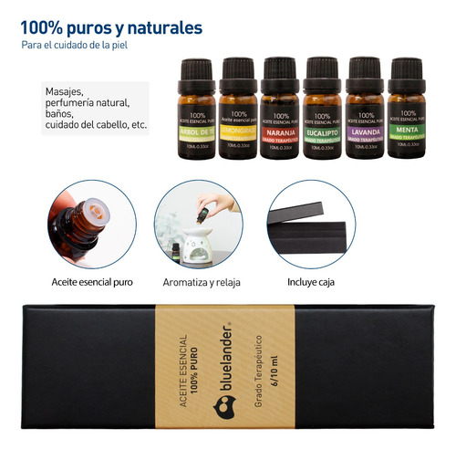 Kit De 12 Aceites Esenciales Para Difusor Aromaterapia 10 Ml