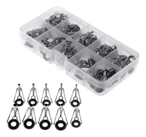 80pcs Fishing Rod Guides Tip Rings Set Rod Kit