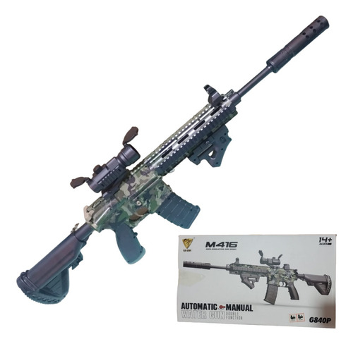  Rifle Automático M416 Hidrogel Camuflaje 1:1 