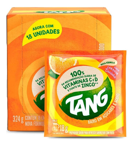 Suco Em Pó Tang Laranja Docinha Caixa 324g - 18 Un. De 18g