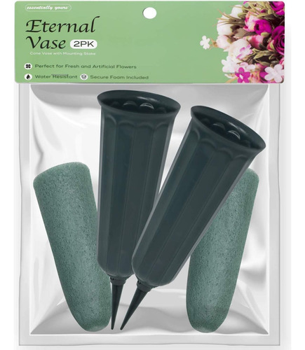 Jarrón Floral Conmemorativo Con Insertos De Espuma (verde, P