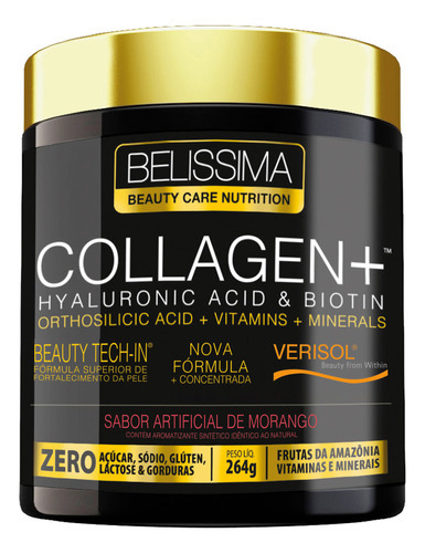 Collagen Plus 264g - Belíssima Belíssima Sabor Morango