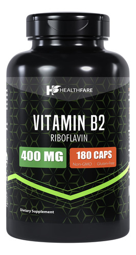 Vitamina B2 400 Mg Healthfare 180 Cápsulas Riboflavina