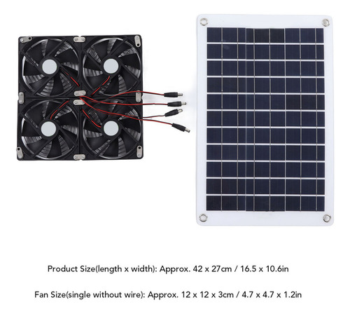 Kit De Ventilador Solar Monocristalino A Prueba De Agua De 5