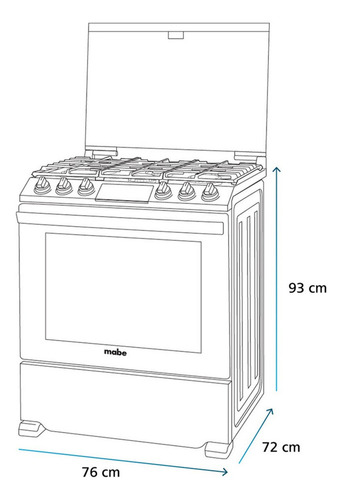 Estufa De Piso 76 Cm Inoxidable Mabe - Emh7614datss0