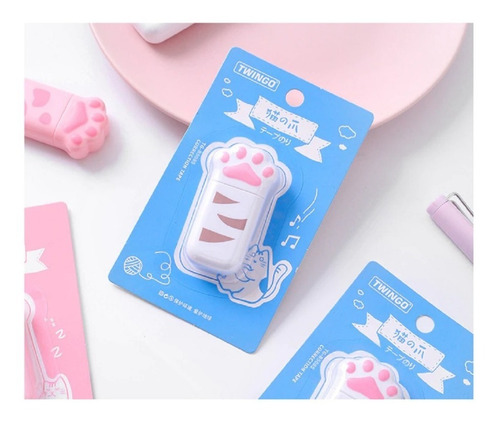 Corrector Cinta Papelería Kawaii Garrita Gato