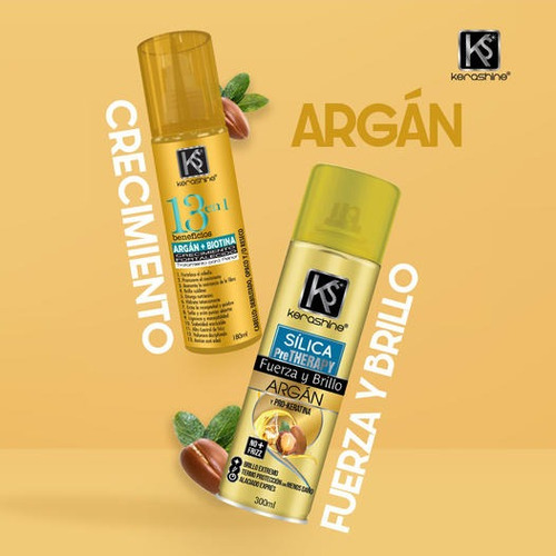 12 Pz Kerashine Tratamiento Capilar 13 Argán + Biotina 180ml