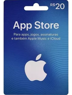 Cartão Gift Card App Store R$ 20 Reais - Itunes Apple Brasil