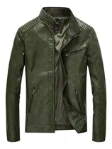 Comprar Chaquetas Hombre Cuero Pu Collar De Soporte Con Bolsillo