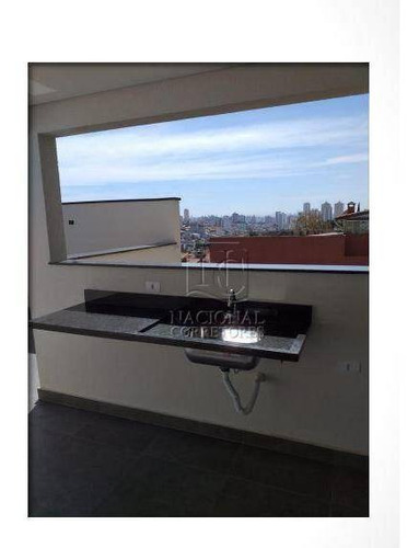 Cobertura Com 1 Dormitório À Venda, 52 M² Por R$ 339.000,00 - Campestre - Santo André/sp - Co5235