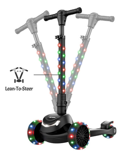 Patinete De 3 Ruedas Plegable Con Luces Altura Ajustable