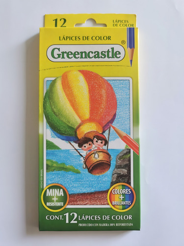 12 lápis de cor Greencastle 100% madeira reflorestada
