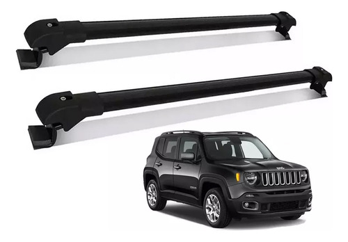 Rack De Teto Travessa Bagageiro Jeep Renegade 2018 Preto