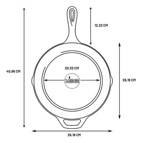 Sartén De Hierro Fundido 26 Cm, Resistente Y Versátil