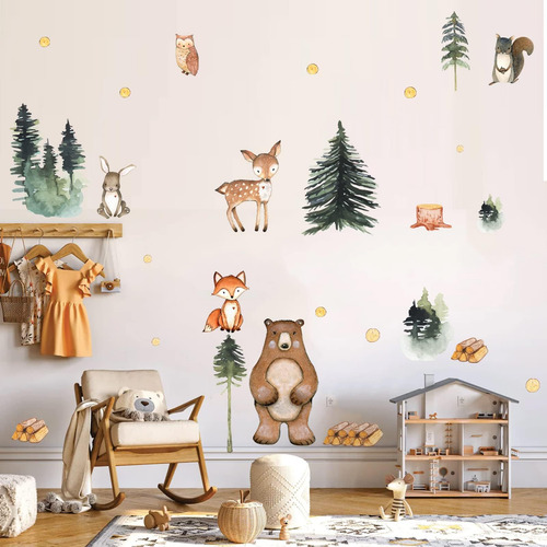 Animales Lindos Calcomanías De Pared Peel And Stick, Vinilo