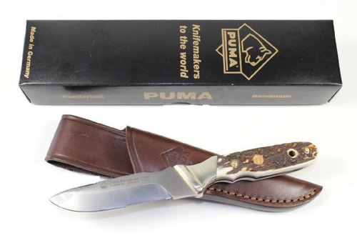 Cuchillo De Caza Puma Hochwild 10cm Aleman Funda De Cuero.