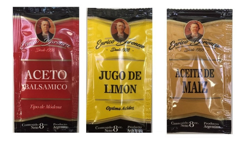 Aceite De Maíz Jugo De Limón Aceto Sal X50 Sobres Indiduales