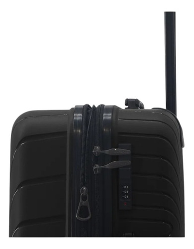 Valija Rigida 28 Polipropileno 4ruedas+mochila Portanotebook Negro Rayas