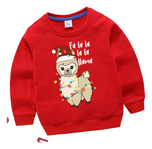 Sudadera Navideña Para Niños Top Rojo Ropa Infantil Algodón