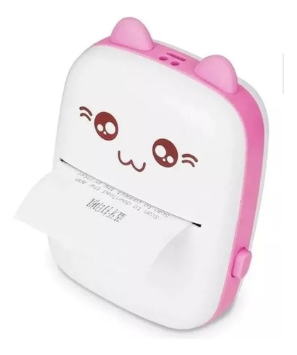 Mini Impresora  Portátil Bluetooth Gatito + 1 Rollo Termico