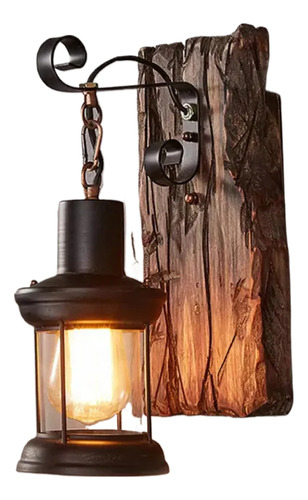 .for P Applica Industrial Pared Madera Maciza Rustica E27 /.