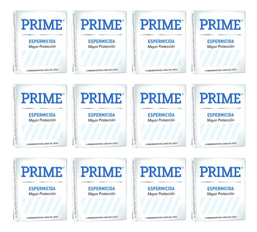 Preservativos Prime Espermicida 12 Cajas X3u (total U. 36)