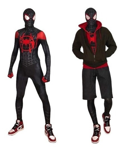 Traje De Spiderman Miles Morales Cosplay Disfraz Adulto