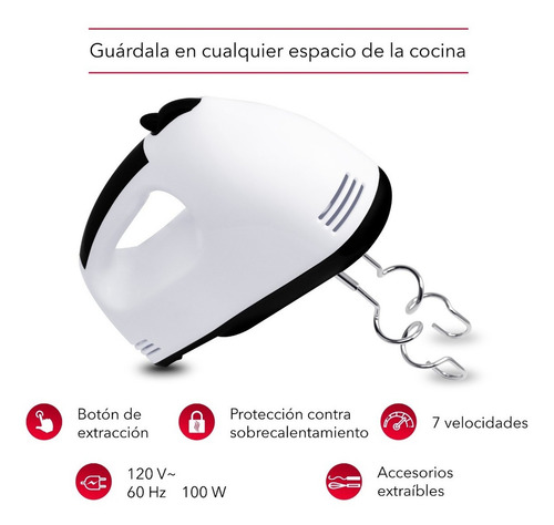 Rca Batidora De Mano 7 Velocidades Rc-093 Color Blanco