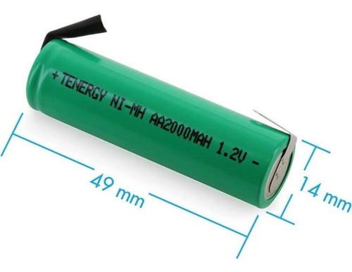Bateria Recargable Aa 1.2v 2000 Mah Nimh Pestaña Para Soldar