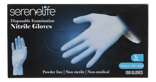 Serenelife Guantes Desechables De Nitrilo De Gran Tamano Sin