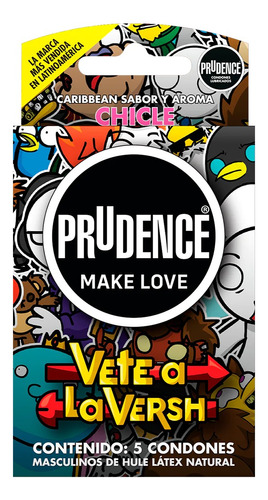 Prudence Caribbean Sabor Y Aroma Chicle 5 Condones De Látex