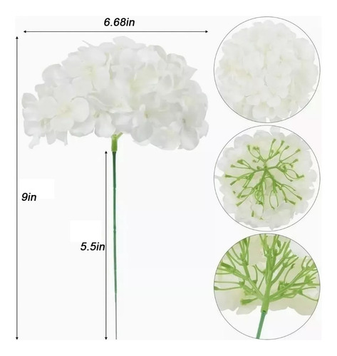Hortensia Flor De Seda, Hortensia Artificial Con Tallos