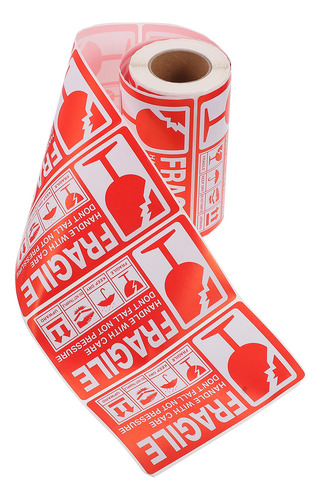 1 Rollo De Pegatinas Adhesivas Frágiles De Precaución