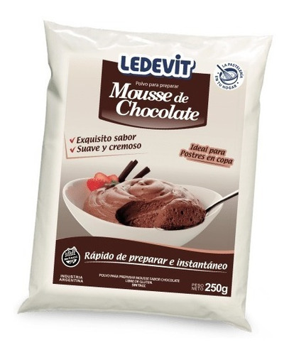 Imagen 1 de 2 de Mousse De Chocolate Polvo Ledevit 604 X 250 Grs