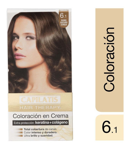  Capilatis Coloración En Crema Kit Completo - Los Tonos Tono 6.1 Rubio Oscuro Ceniza