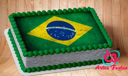 Bandeira Brasil Papel De Arroz Para Bolo Aniversário