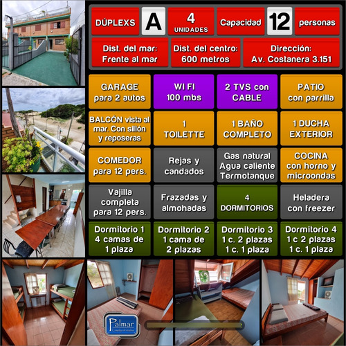 San Clemente - Complejo Palmar - Hospedaje, Alquiler, Alojamiento. Casa, Cabaña, Duplex Y Departamento - 9 Y 12 Personas