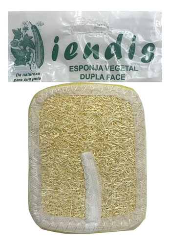 Esponja Vegetal Dupla Face Iendis Pc C/1 Un Cor Amarelo Liso