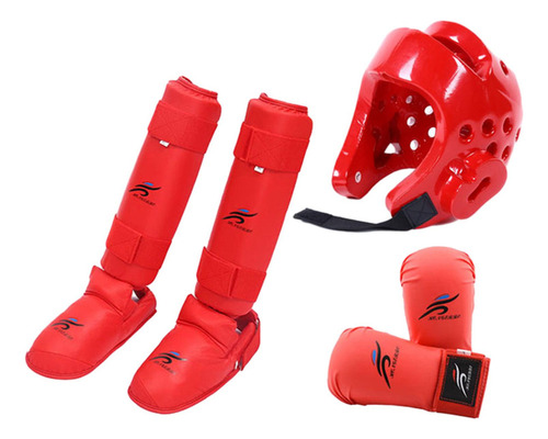 Conjunto Equipo Taekwondo, Casco Boxeo, Rojo Xl .