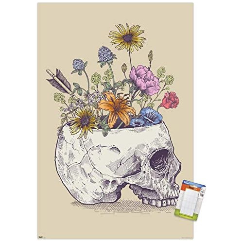 Póster De Calavera De Flores De   Caldwell, 22.375  X ...