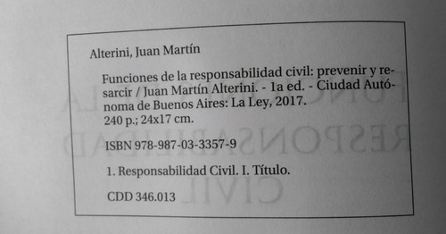 Funciones De La Responsabilidad Civil / Alterini - La Ley